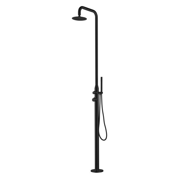 HEATGENE Stainless Steel Outdoor Shower Stand With Body Jets And Handheld Showerhead For Outside